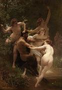 Adolphe William Bouguereau Nymphs and Satyr (mk26) oil on canvas